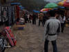 View of vendors at the Great Wall of China