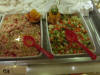 shrimp salad and vegetable salad