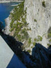 Picture of dangerous winding road descending down the clifs on the isl of Capri