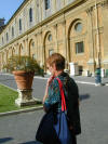 pic of Kathy in the central square just outside the entrance to the Vatican's museum.