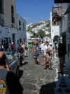 Street scene in Mykonos Greece - pictures of shopping
