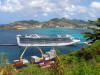 Picture of cruise ship from atop St. Maarten in the Caribbean