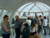 picture of the inside of one of the pods of the London Eye