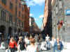photo of pedestrian only street for shopping in Stockholm