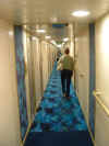 picture of a long cruise ship hallway