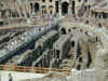 Picture of the normally hidden part of the coliseum where the wild animals, man eating tigers, and slaves were kept