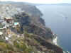 picture of an amazing view of the Island of Santorini from near the top of the volcanic island